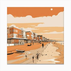 Default Abstract Illustration Of South end On Sea Beach Essex art print 3 Canvas Print