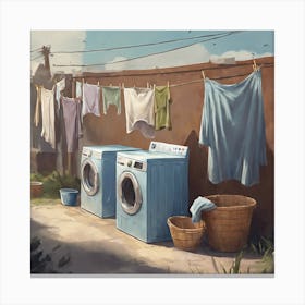 Laundry Day Art Print 1 Canvas Print