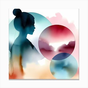 Abstract Watercolor Of A Woman Silhouette Canvas Print