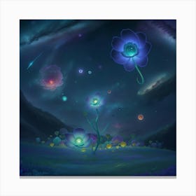 Flowers In The Blue Sky Canvas Print