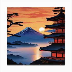Pagoda At Sunset Canvas Print