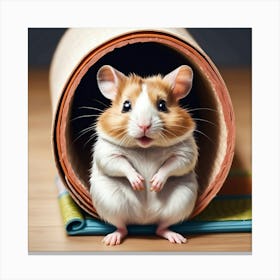 Hamster In A Tunnel 1 Canvas Print