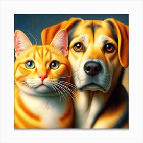 Dog And Cat Canvas Print