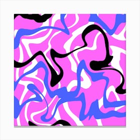 Pink And Black Abstract Pattern Canvas Print