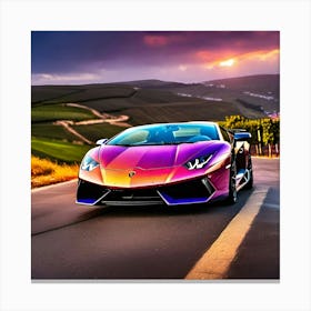 Rainbow Lamborghini 5 Canvas Print