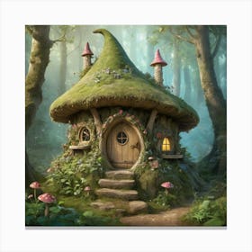 Fairy House In The Forest Art Print 1 Canvas Print