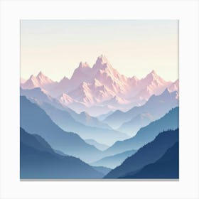 Majestic Mountain Range With Soft Pastel Hues 1 Canvas Print