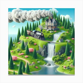 Train In The Forest Canvas Print