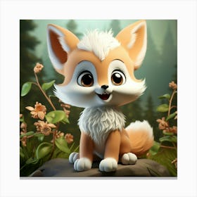 Fox In The Forest 15 Canvas Print