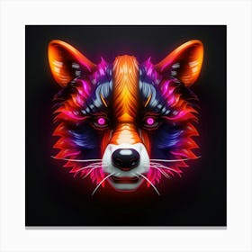 Neon Raccoon 7 Canvas Print