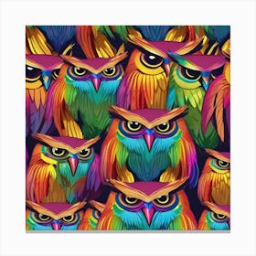 Colorful Owls Canvas Print