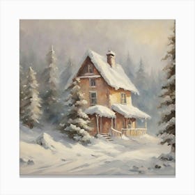 House In The Snow 2 Canvas Print