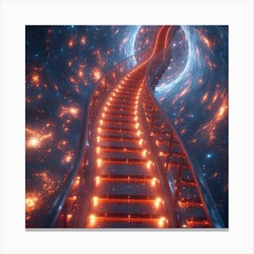 Spiral Staircase In Space Canvas Print