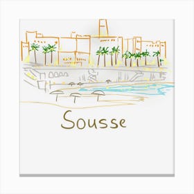 Sousse City Tunisia Souvenir Gift For Men Women Canvas Print