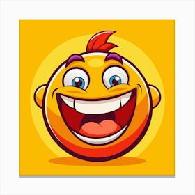 Yellow Emoji Smiley Face With Big Smile 5 Canvas Print