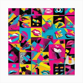 80s pop art Abstract Painting Canvas Print