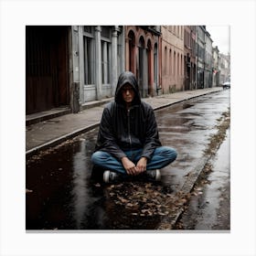 Man In A Raincoat Canvas Print