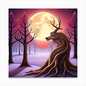 Deer In The Forest Canvas Print