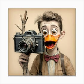 Duck With A Camera Canvas Print