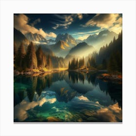 Sunrise In The Mountains 1 Canvas Print