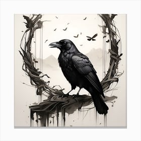 Cute crow animal Canvas Print