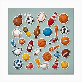 Sports Stickers Canvas Print