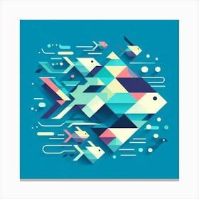 Abstract Geometric Fish Canvas Print