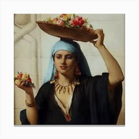 Flower seller Canvas Print