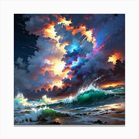 Storm Clouds Over The Ocean Canvas Print