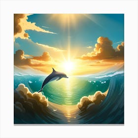 Dolphin In The Ocean Canvas Print