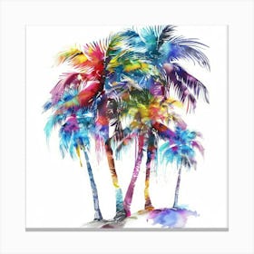 Watercolor Palm Trees 1 Canvas Print