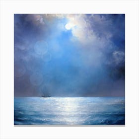 Moonlight Over The Ocean Canvas Print