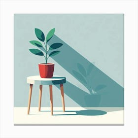 Plant On A Table 1 Canvas Print