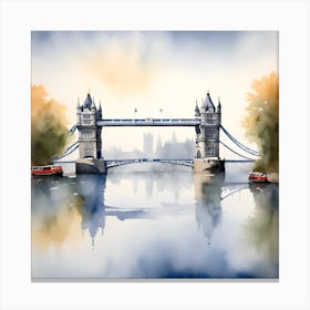 London Bridge in Watercolor Canvas Print