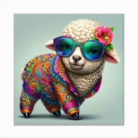 Cool Lamb In A Colorful Suit Canvas Print