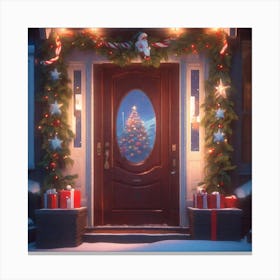 Christmas Door 178 Canvas Print