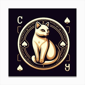 Cat With Playing Cards Canvas Print