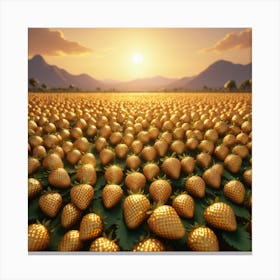 Golden Strawberries Canvas Print