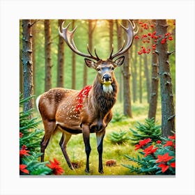 Deer In The Forest 8 Canvas Print