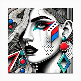 Abstract Women Face Painting Canvas Print