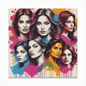 Girls in Different colours  Canvas Print