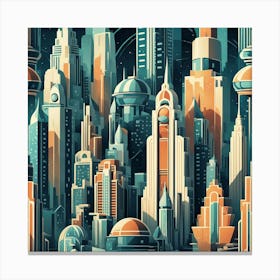 Futuristic Cityscape 39 Canvas Print