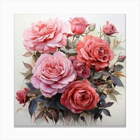 Pink Roses Canvas Print