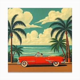 Car On The Beach Canvas Print