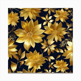 Gold Floral Pattern 1 Canvas Print