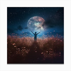 Full Moon In The Field Canvas Print