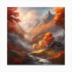 Autumn Landscape Painting Canvas Print