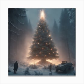 Christmas Tree In The Forest 18 Canvas Print
