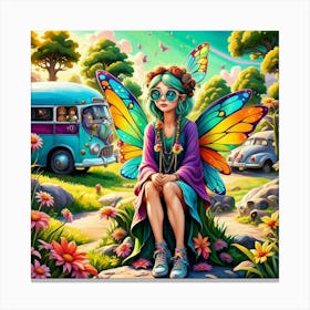 Fairy With A Van Canvas Print