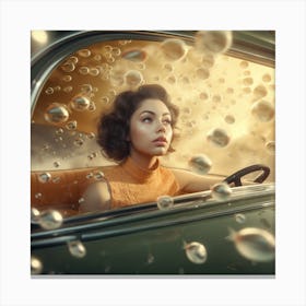 Bubbles In The Car Canvas Print